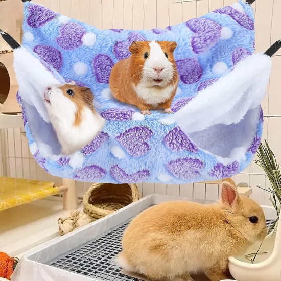 ZYEKIU Guinea Pig Hammock, Double Layer Ferret Hammock for Pet Cages, Hamsters, Soft Warm Cat Hammock, Small Animals Hanging Bed for Hamsters, Chinchillas Ferrets (Purple) ZYEKIU Guinea Pig Hammock, Double Layer Ferret Hammock for Pet Cages, Hamsters, Soft Warm Cat Hammock, Small Animals Hanging Bed for Hamsters, Chinchillas Ferrets (Purple)