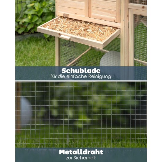 dibea RH10011 Wooden Hutch for Rabbits, Hares, Hamsters, Guinea Pigs, 98 x 54 x 100 cm. Spacious 2-level Hutch, 3 doors dibea RH10011 Wooden Hutch for Rabbits, Hares, Hamsters, Guinea Pigs, 98 x 54 x 100 cm. Spacious 2-level Hutch, 3 doors