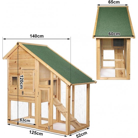 dibea RH10011 Wooden Hutch for Rabbits, Hares, Hamsters, Guinea Pigs, 98 x 54 x 100 cm. Spacious 2-level Hutch, 3 doors dibea RH10011 Wooden Hutch for Rabbits, Hares, Hamsters, Guinea Pigs, 98 x 54 x 100 cm. Spacious 2-level Hutch, 3 doors