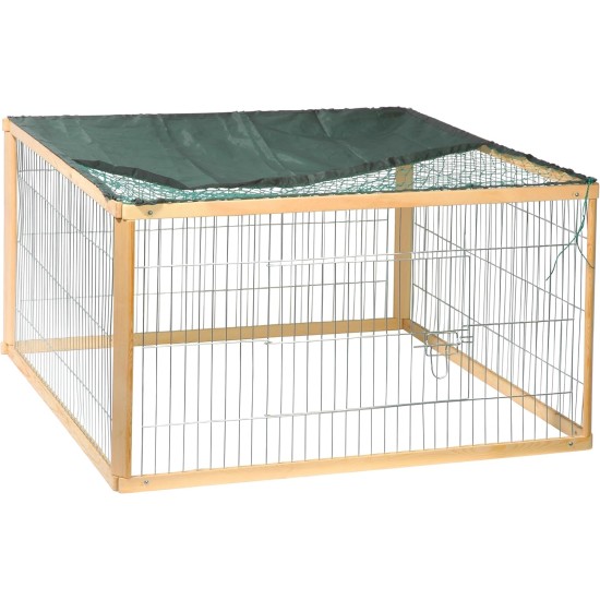 dobar® 23117 Square Outdoor Enclosure Solid Wood - Hinged Rabbit Enclosure with Door - Outdoor Enclosure for Small Rodents - Wooden Run for Small Animals - 100 x 100 x 58.5 cm - Natural/Green dobar® 23117 Square Outdoor Enclosure Solid Wood - Hinged Rabbit Enclosure with Door - Outdoor Enclosure for Small Rodents - Wooden Run for Small Animals - 100 x 100 x 58.5 cm - Natural/Green