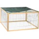 dobar® 23117 Square Outdoor Enclosure Solid Wood - Hinged Rabbit Enclosure with Door - Outdoor Enclosure for Small Rodents - Wooden Run for Small Animals - 100 x 100 x 58.5 cm - Natural/Green dobar® 23117 Square Outdoor Enclosure Solid Wood - Hinged Rabbit Enclosure with Door - Outdoor Enclosure for Small Rodents - Wooden Run for Small Animals - 100 x 100 x 58.5 cm - Natural/Green