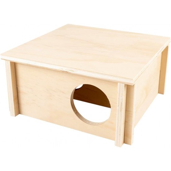 duvoplus Wooden Bungalow for Rodents, 20 x 20 x 10 cm, Colour Wood duvoplus Wooden Bungalow for Rodents, 20 x 20 x 10 cm, Colour Wood