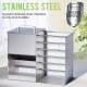 2 in 1 Hay Rack Rabbit Stainless Steel Feeder Hay Rabbit with Cat Litter Tray Water Bottle Feeding Bowls for Hamsters Stainless Steel Rabbit Feeder Hay Holder Rack for Small Pets