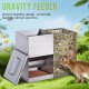 2 in 1 Hay Rack Rabbit Stainless Steel Feeder Hay Rabbit with Cat Litter Tray Water Bottle Feeding Bowls for Hamsters Stainless Steel Rabbit Feeder Hay Holder Rack for Small Pets