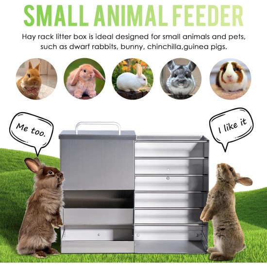 2 in 1 Hay Rack Rabbit Stainless Steel Feeder Hay Rabbit with Cat Litter Tray Water Bottle Feeding Bowls for Hamsters Stainless Steel Rabbit Feeder Hay Holder Rack for Small Pets 2 in 1 Hay Rack Rabbit Stainless Steel Feeder Hay Rabbit with Cat Litter Tray Water Bottle Feeding Bowls for Hamsters Stainless Steel Rabbit Feeder Hay Holder Rack for Small Pets