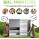 2 in 1 Hay Rack Rabbit Stainless Steel Feeder Hay Rabbit with Cat Litter Tray Water Bottle Feeding Bowls for Hamsters Stainless Steel Rabbit Feeder Hay Holder Rack for Small Pets