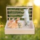 2 in 1 Hay Rack Rabbit Wooden Feeder Hay Rabbit with Cat Litter Tray Water Bottle Feeding Bowls for Hamsters Wooden Rabbit Feeder Hay Holder Rack for Small Pets 2 in 1 Hay Rack Rabbit Wooden Feeder Hay Rabbit with Cat Litter Tray Water Bottle Feeding Bowls for Hamsters Wooden Rabbit Feeder Hay Holder Rack for Small Pets