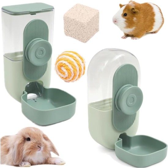 2 x 800 ml Automatic Pet Feeder Water Feeder for Small Animal Cages Rabbit Hutch Cat Puppy Guinea Pig Chinchilla Bird 1 Molar Stone + 1 Sisal Ball Green 2 x 800 ml Automatic Pet Feeder Water Feeder for Small Animal Cages Rabbit Hutch Cat Puppy Guinea Pig Chinchilla Bird 1 Molar Stone + 1 Sisal Ball Green
