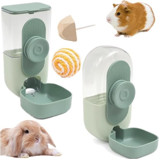 2 x 800 ml Automatic Pet Feeder Water Feeder for Small Animal Cages Rabbit Hutch Cat Puppy Guinea Pig Chinchilla Bird 1 Molar Stone + 1 Sisal Ball Green 2 x 800 ml Automatic Pet Feeder Water Feeder for Small Animal Cages Rabbit Hutch Cat Puppy Guinea Pig Chinchilla Bird 1 Molar Stone + 1 Sisal Ball Green