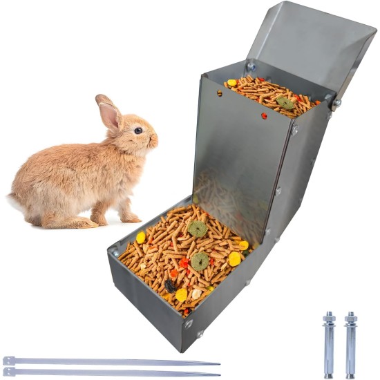 304 Stainless Steel Automatic Feeder for Cage Pets Gravity Feeder for Rabbits, Birds, Chinchilla Cats, Ferrets and Other Small Animals 304 Stainless Steel Automatic Feeder for Cage Pets Gravity Feeder for Rabbits, Birds, Chinchilla Cats, Ferrets and Other Small Animals