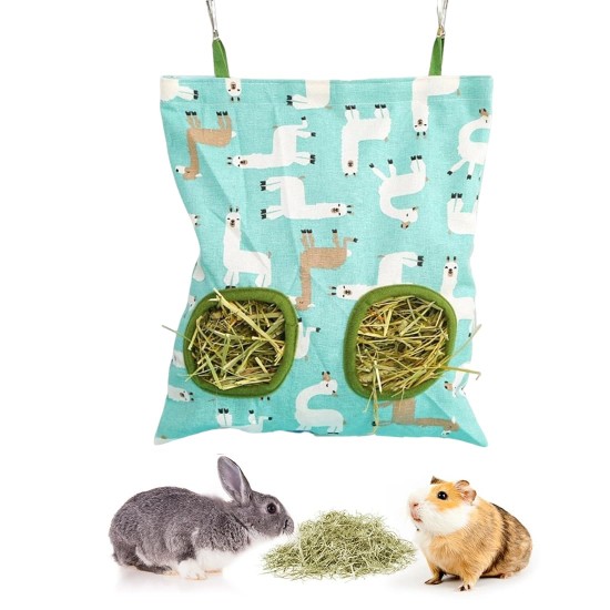AOEVUIR 2 Fenster Waschbare Hängende Heutasche Heu-Futterbeutel Futterstation für Hasen Chinchillas Hamster und kleine Haustiere Grün AOEVUIR 2 Fenster Waschbare Hängende Heutasche Heu-Futterbeutel Futterstation für Hasen Chinchillas Hamster und kleine Haustiere Grün