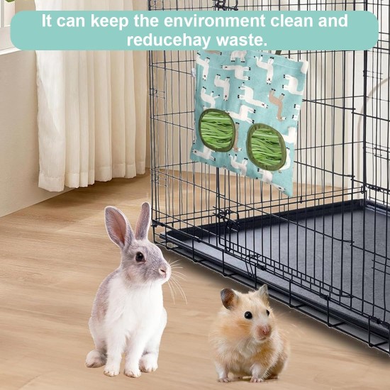 AOEVUIR 2 Fenster Waschbare Hängende Heutasche Heu-Futterbeutel Futterstation für Hasen Chinchillas Hamster und kleine Haustiere Grün AOEVUIR 2 Fenster Waschbare Hängende Heutasche Heu-Futterbeutel Futterstation für Hasen Chinchillas Hamster und kleine Haustiere Grün