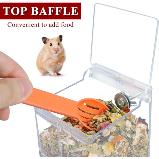 Andiker Automatic Hamster Feeder, 300ml Transparent Acrylic Automatic Feeder for Hamsters, Hedgehogs, Squirrels, Guinea Pigs and Birds (300ml) Andiker Automatic Hamster Feeder, 300ml Transparent Acrylic Automatic Feeder for Hamsters, Hedgehogs, Squirrels, Guinea Pigs and Birds (300ml)