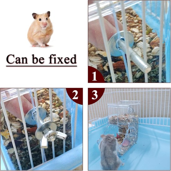 Andiker Automatic Hamster Feeder, 300ml Transparent Acrylic Automatic Feeder for Hamsters, Hedgehogs, Squirrels, Guinea Pigs and Birds (300ml) Andiker Automatic Hamster Feeder, 300ml Transparent Acrylic Automatic Feeder for Hamsters, Hedgehogs, Squirrels, Guinea Pigs and Birds (300ml)