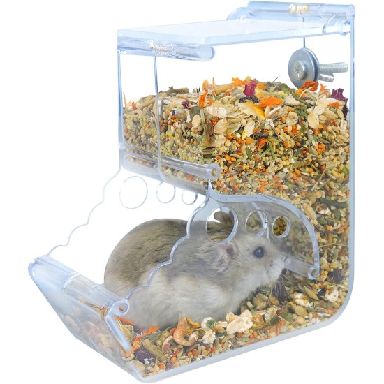 Andiker Automatic Hamster Feeder, 300ml Transparent Acrylic Automatic Feeder for Hamsters, Hedgehogs, Squirrels, Guinea Pigs and Birds (300ml) Andiker Automatic Hamster Feeder, 300ml Transparent Acrylic Automatic Feeder for Hamsters, Hedgehogs, Squirrels, Guinea Pigs and Birds (300ml)