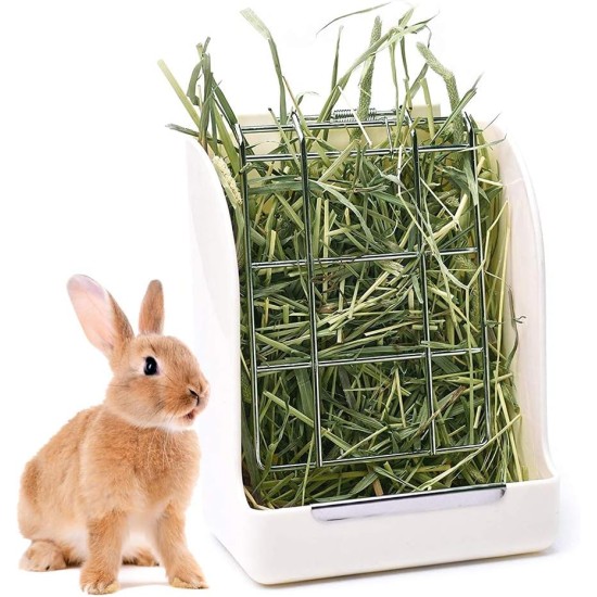 Auidy_6TXD Hay Feeder, Rabbit Feeder, Rabbit Hay Feeder, Feeder for Grass, Hay Feeder, Rabbit Feeder, Feeder (White) Auidy_6TXD Hay Feeder, Rabbit Feeder, Rabbit Hay Feeder, Feeder for Grass, Hay Feeder, Rabbit Feeder, Feeder (White)