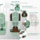 Automatic Food and Water Dispenser for Pets, Hanging Feeder, Automatic Feeder for Small Pets - Rabbits, Ferrets, Cats, Dogs, Birds (Green) Automatic Food and Water Dispenser for Pets, Hanging Feeder, Automatic Feeder for Small Pets - Rabbits, Ferrets, Cats, Dogs, Birds (Green)