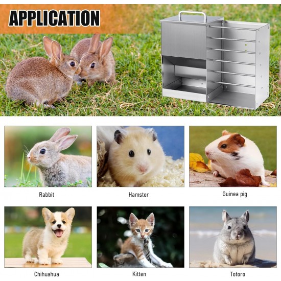 Automatische Kaninchenfutterautomaten für Käfig 2 in 1 Heufutterautomat mit Wasserflasche 5L Kaninchenfutterautomat Edelstahl Kaninchenfutterspender für Meerschweinchen Chinchilla Kaninchen andere Kle Automatische Kaninchenfutterautomaten für Käfig 2 in 1 Heufutterautomat mit Wasserflasche 5L Kaninchenfutterautomat Edelstahl Kaninchenfutterspender für Meerschweinchen Chinchilla Kaninchen andere Kle