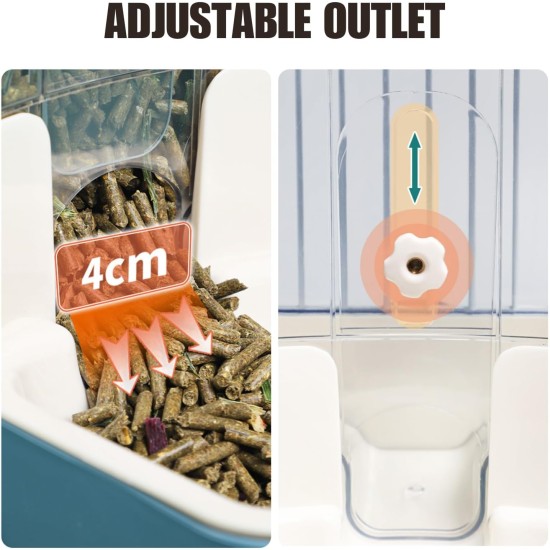 Automatischer Futter Wasserspender, Hängend für Käfige, Geeignet für Welpen, Kätzchen, Kaninchen, Meerschweinchen, Chinchillas, Igel, Frettchen (Grau) Automatischer Futter Wasserspender, Hängend für Käfige, Geeignet für Welpen, Kätzchen, Kaninchen, Meerschweinchen, Chinchillas, Igel, Frettchen (Grau)