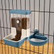 Automatischer Futter Wasserspender, Hängend für Käfige, Geeignet für Welpen, Kätzchen, Kaninchen, Meerschweinchen, Chinchillas, Igel, Frettchen (Grau)
