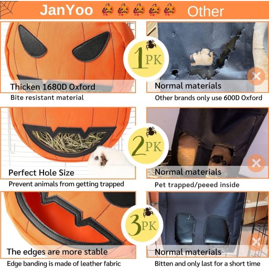 Bunny Feeder for Cage Accessories Rabbit Hay Feeding Bag, JanYoo Guinea Pig Hay Bag Hay Bag All Saints Day (Pumpkin) Bunny Feeder for Cage Accessories Rabbit Hay Feeding Bag, JanYoo Guinea Pig Hay Bag Hay Bag All Saints Day (Pumpkin)