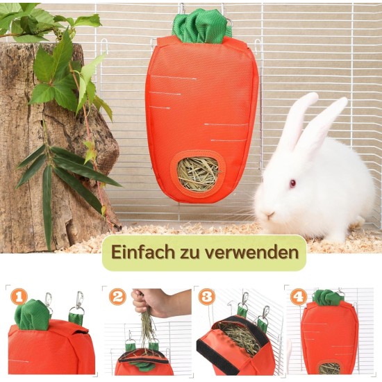 Bunny Feeder for Cage Accessories Rabbit Hay Feeding Bag, JanYoo Guinea Pig Hay Bag Hay Bag All Saints Day (Pumpkin) Bunny Feeder for Cage Accessories Rabbit Hay Feeding Bag, JanYoo Guinea Pig Hay Bag Hay Bag All Saints Day (Pumpkin)