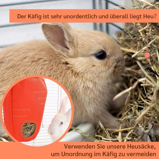 Bunny Feeder for Cage Accessories Rabbit Hay Feeding Bag, JanYoo Guinea Pig Hay Bag Hay Bag All Saints Day (Pumpkin) Bunny Feeder for Cage Accessories Rabbit Hay Feeding Bag, JanYoo Guinea Pig Hay Bag Hay Bag All Saints Day (Pumpkin)