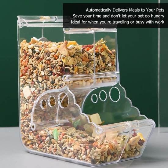 Deosdum Automatic Hamster Feeder, Transparent Acrylic Small Animal Feeder with Large Capacity for Guinea Pigs, Birds, Rabbits, Birds Deosdum Automatic Hamster Feeder, Transparent Acrylic Small Animal Feeder with Large Capacity for Guinea Pigs, Birds, Rabbits, Birds