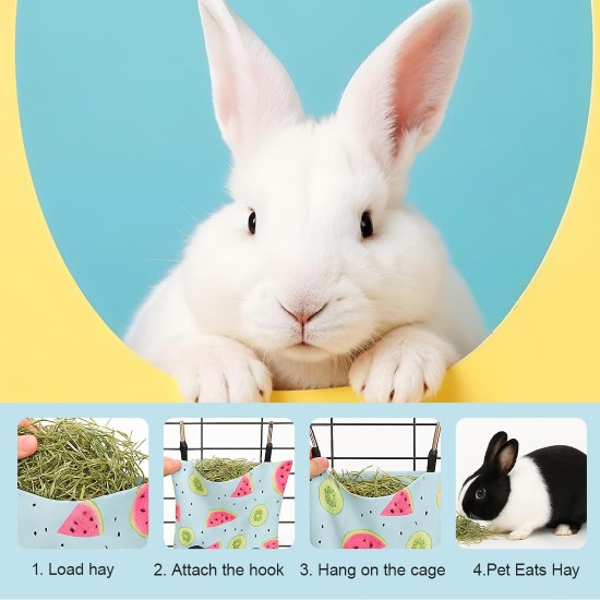 GGUFAY Kaninchen Heutasche, Meerschweinchen Futterstation, Futterspender Kleintiere, 2 Löcher Hängender Heutasche, Kleintiere Heutasche, Futtersack für Hase Chinchilla Hamster Kleine Tiere GGUFAY Kaninchen Heutasche, Meerschweinchen Futterstation, Futterspender Kleintiere, 2 Löcher Hängender Heutasche, Kleintiere Heutasche, Futtersack für Hase Chinchilla Hamster Kleine Tiere