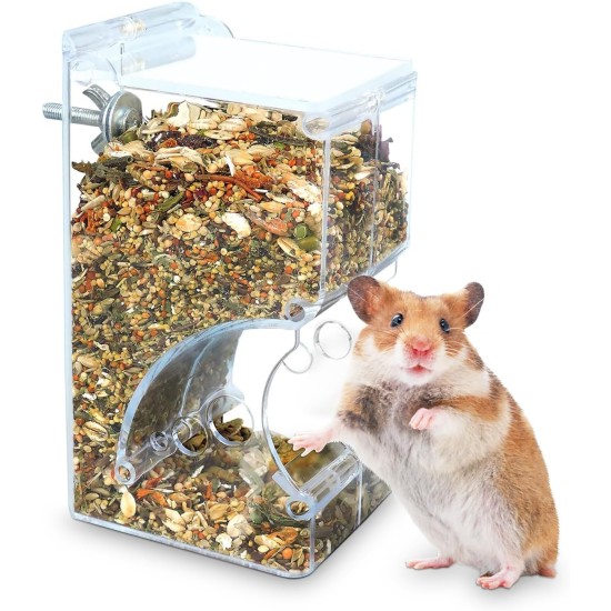 Hamster Feeder, Automatic Hamster Feeder, 300 ml Acrylic Hamster Feeder, Transparent Pet Feeder for Hamsters, Mini Hedgehog, Guinea Pigs, Chinchilla Birds Hamster Feeder, Automatic Hamster Feeder, 300 ml Acrylic Hamster Feeder, Transparent Pet Feeder for Hamsters, Mini Hedgehog, Guinea Pigs, Chinchilla Birds
