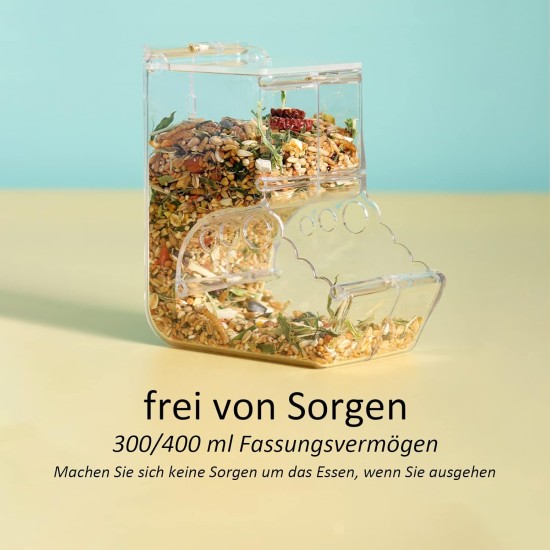Hamster Feeder, Automatic Hamster Feeder, Large Capacity, Transparent, Gravity Feeding Station, Suitable for Hamsters, Guinea Pigs, Parrots, Mini Hedgehogs (400 ml) Hamster Feeder, Automatic Hamster Feeder, Large Capacity, Transparent, Gravity Feeding Station, Suitable for Hamsters, Guinea Pigs, Parrots, Mini Hedgehogs (400 ml)