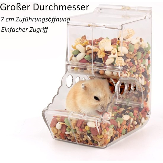 Hamster Feeder, Automatic Hamster Feeder, Large Capacity, Transparent, Gravity Feeding Station, Suitable for Hamsters, Guinea Pigs, Parrots, Mini Hedgehogs (400 ml) Hamster Feeder, Automatic Hamster Feeder, Large Capacity, Transparent, Gravity Feeding Station, Suitable for Hamsters, Guinea Pigs, Parrots, Mini Hedgehogs (400 ml)