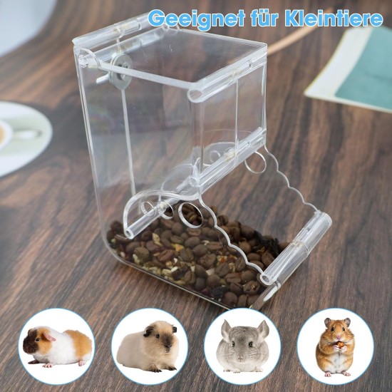 Hamster Feeder, Automatic Hamster Feeder, Large Capacity, Transparent, Gravity Feeding Station, Suitable for Hamsters, Guinea Pigs, Parrots (400 ml), with 1 Feeding Spoon Hamster Feeder, Automatic Hamster Feeder, Large Capacity, Transparent, Gravity Feeding Station, Suitable for Hamsters, Guinea Pigs, Parrots (400 ml), with 1 Feeding Spoon