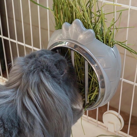 Hay Rack Rabbit, Hanging Feeder for Small Animals, Chinchilla, Guinea Pigs (Grey) Hay Rack Rabbit, Hanging Feeder for Small Animals, Chinchilla, Guinea Pigs (Grey)