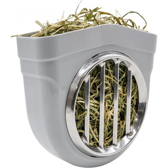 Hay Rack Rabbit, Hanging Feeder for Small Animals, Chinchilla, Guinea Pigs (Grey) Hay Rack Rabbit, Hanging Feeder for Small Animals, Chinchilla, Guinea Pigs (Grey)