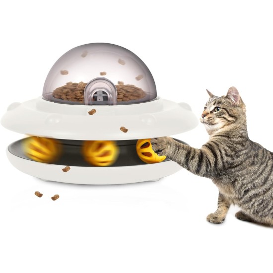Interactive Automatic Cat Feeder Toy with Built-in Rechargeable Battery 50 g / 1.76 oz for Dry Food Interactive Automatic Cat Feeder Toy with Built-in Rechargeable Battery 50 g / 1.76 oz for Dry Food