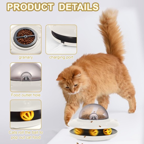 Interactive Automatic Cat Feeder Toy with Built-in Rechargeable Battery 50 g / 1.76 oz for Dry Food Interactive Automatic Cat Feeder Toy with Built-in Rechargeable Battery 50 g / 1.76 oz for Dry Food