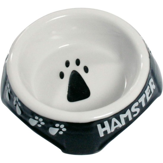 Karlie Pottery Black and White Hamster Bowl Karlie Pottery Black and White Hamster Bowl