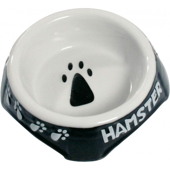 Karlie Pottery Black and White Hamster Bowl Karlie Pottery Black and White Hamster Bowl
