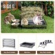 MOGOULUA 3 in 1 Kaninchen Heu Futterstation mit Edelstahl Katzentoilette und 2 Stucks Futternäpfe für Haustiere Heuraufe für Kleine Haustiere Kaninchen Hamster Meerschweinchen
