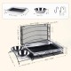 MOGOULUA 3 in 1 Kaninchen Heu Futterstation mit Edelstahl Katzentoilette und 2 Stucks Futternäpfe für Haustiere Heuraufe für Kleine Haustiere Kaninchen Hamster Meerschweinchen