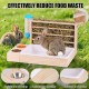 MUALROUS 3 in 1 Großer Kaninchen Heu Feeder mit Katzentoilette Holz Futterautomat aus Holz mit 2 Näpfen Hase Toilette für Kaninchen Meerschweinchen Chinchilla Hase Andere Kleintiere