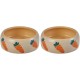 Nobby Carrot Ceramic Feeding Trough, Beige/Orange, 500 ml, Pack of 1