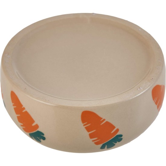 Nobby Carrot Ceramic Feeding Trough, Beige/Orange, 500 ml, Pack of 1 Nobby Carrot Ceramic Feeding Trough, Beige/Orange, 500 ml, Pack of 1