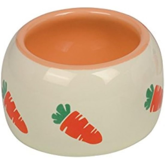 Nobby Carrot Ceramic Feeding Trough, Beige/Orange, 500 ml, Pack of 1 Nobby Carrot Ceramic Feeding Trough, Beige/Orange, 500 ml, Pack of 1