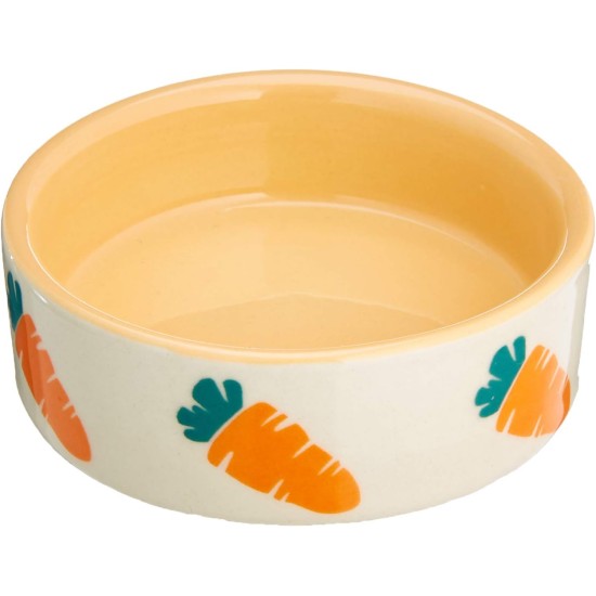 Nobby Carrot Small Animal Ceramic Bowl, Beige/Orange, Ø 7.5 x 2.5 cm Nobby Carrot Small Animal Ceramic Bowl, Beige/Orange, Ø 7.5 x 2.5 cm