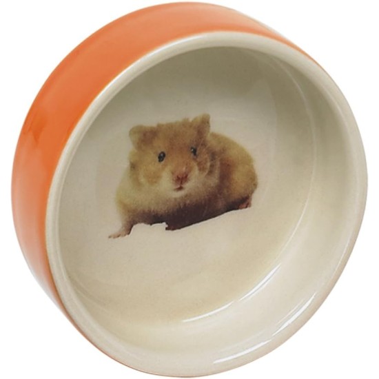 Nobby Hamster Ceramic Bowl, Orange, Diameter 7.5 x 2.5 cm, Pack of 1