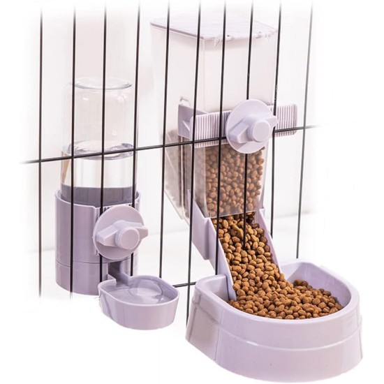 Rabbit Food and Water Bowls Set, Automatic Bunny Feeder Feeding Bowl, Small Animal Rubbish Bin Feeder with Lid for Bunny Cat Ferret Chinchilla Guinea Pig Rabbit Food and Water Bowls Set, Automatic Bunny Feeder Feeding Bowl, Small Animal Rubbish Bin Feeder with Lid for Bunny Cat Ferret Chinchilla Guinea Pig