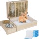 Rabbit Hay Feeder, Rabbit Hay Rack with Plastic Cat Litter Box, Toilet, Bowls and Water Bottle, Hay Rack Rabbit Wood for Guinea Pigs, Hamsters, Small Animals (4 in 1) Rabbit Hay Feeder, Rabbit Hay Rack with Plastic Cat Litter Box, Toilet, Bowls and Water Bottle, Hay Rack Rabbit Wood for Guinea Pigs, Hamsters, Small Animals (4 in 1)