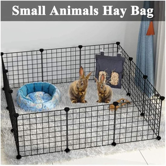 Rabbit Hay Feeder for Guinea Pigs, Hanging Hay Feeder for Rabbits, Guinea Pigs, Black Rabbit Hay Feeder for Guinea Pigs, Hanging Hay Feeder for Rabbits, Guinea Pigs, Black